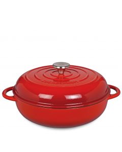 Gourmetpfanne mit hohem Deckel, 28 cm classic red