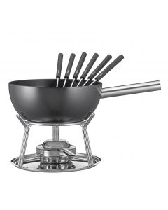 Fondue-Garnitur ALUMINIUM INDUKTION schwarz 23 cm