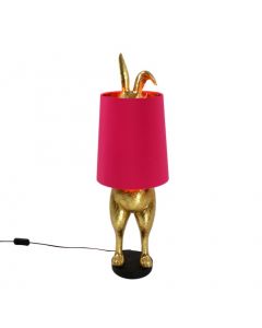 Tischleuchte Hiding Bunny, gold/ magenta