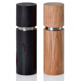 AdHoc TEXTURA GRANDE Pfeffer- & Salzmühle Set – Eschenholz/Edelstahl, Keramik-Mahlwerk CeraCut