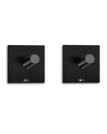 "DUPLO" Handtuchhaken, Set/2, eckig, 4,2 cm, schwarz