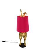 Tischleuchte Hiding Bunny, gold/ magenta