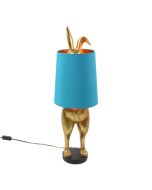 Tischleuchte Hiding Bunny, gold/ türkis