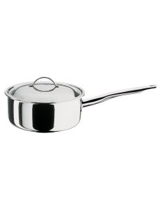 Stielkasserolle nieder mit Deckel CRISTAL 16 cm