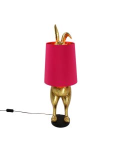 Tischleuchte Hiding Bunny, gold/ magenta